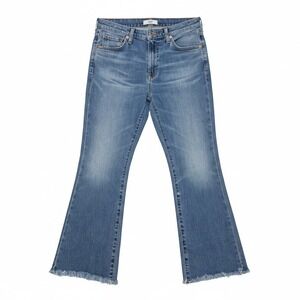 AG Adriano Goldschmied The Jodi Crop Flare Jeans Women's 27R Blue Raw Hem